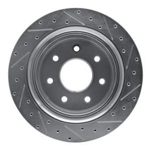 Ford F-150 Brake Rotor (1) - Rear Left - R1 Concepts - Drilled & Slotted - Silver - `12-`14